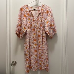 Universal Thread floral print dress. Size M. Off white/purple/orange.
